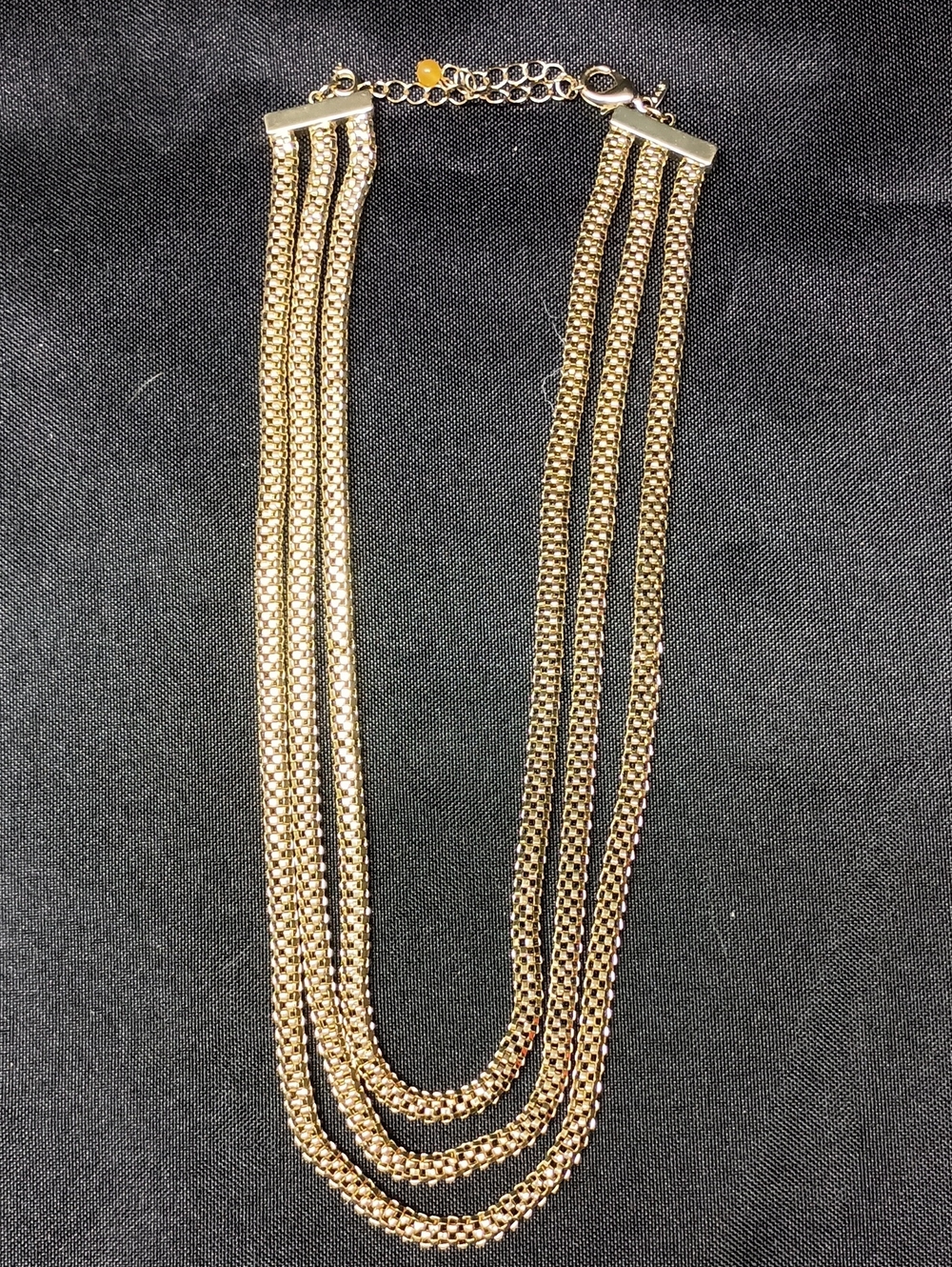 SAG Gold-Tone Multi-Strand Chain Necklace - Women Jewelry. Nice!